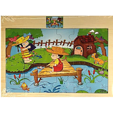 Wooden Tray Puzzle - 24 piece - Fishing 